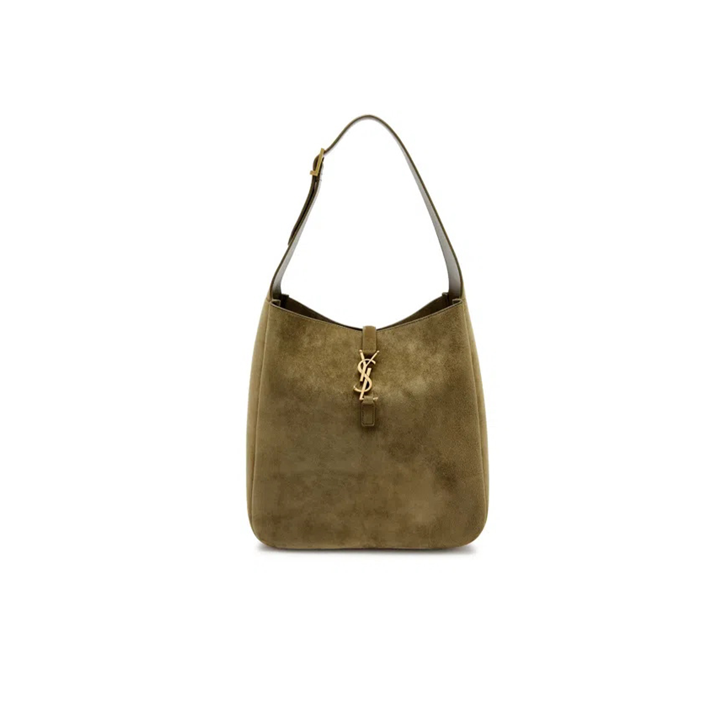 YSL LE 5 À 7 SUEDE HOBO BAG IN OLIVE (30*31*13cm)
